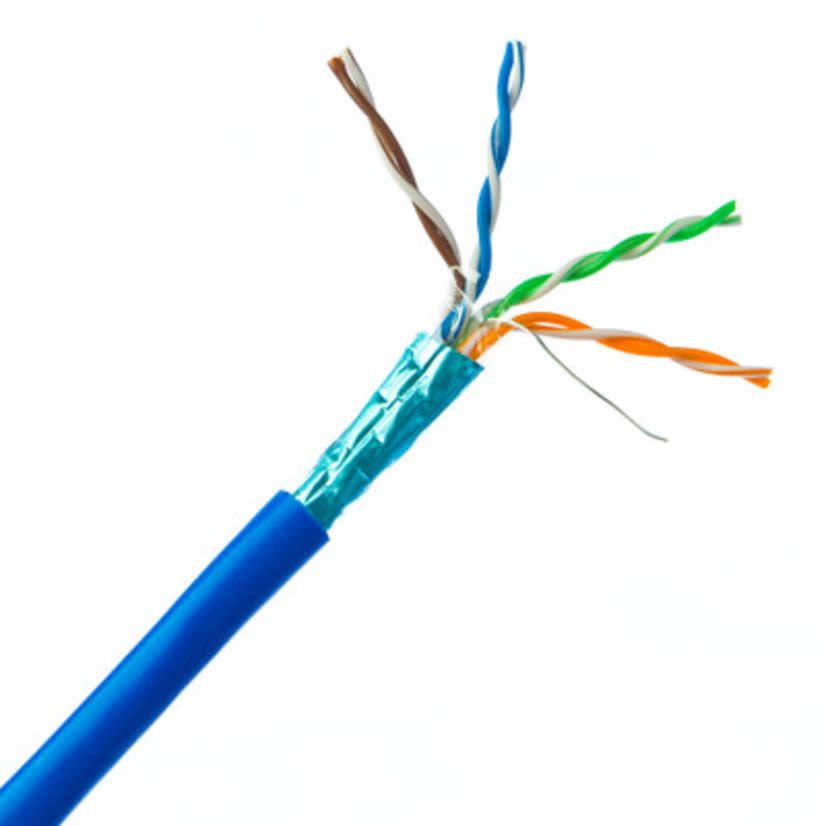 MAJORCC MSE4AP-BL-75F Cat 5 (e) Shielded, Solid, 568B, RJ45 Connectors, W/ Boots, Blue 75 Ft. Straight Cable